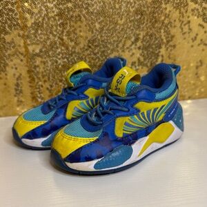 Puma Boys RS-X Brain Freeze sneakers in Blue and Yellow size 5C